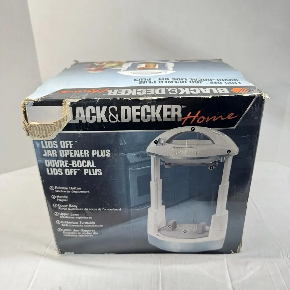 Black & Decker Home Lids Off Jar Opener Plus JW250 New Open Box